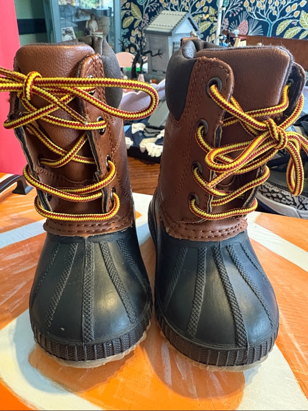 GAP Kids Waterproof Brown & Black Winter Boots - Lace-Up